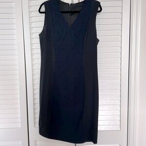 Elie Tahari navy blue and black scuba dress size 14.